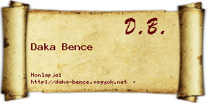 Daka Bence névjegykártya
