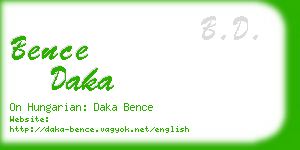 bence daka business card